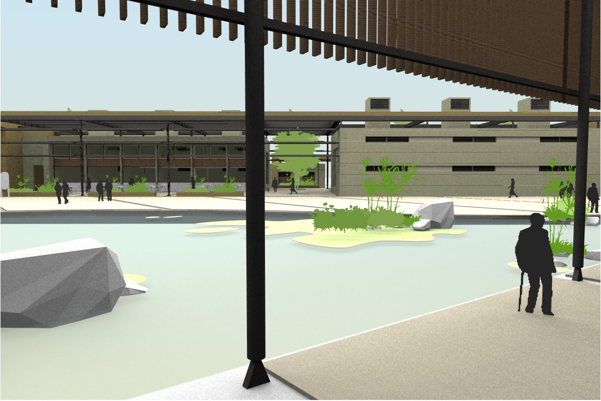 Inner Courtyard with water surface   Inner Courtyard with water surface